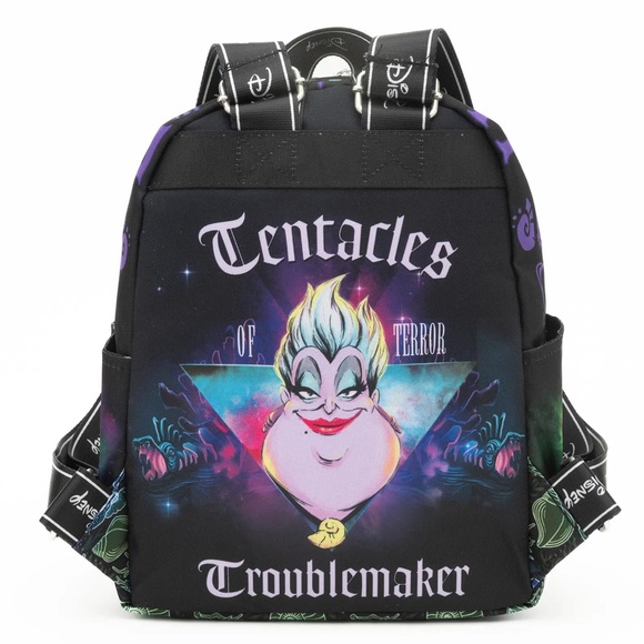 Disney Villains Sea Witch Ursula The Little Mermaid Summer Nylon Mini  Backpack - Picture 2 of 8